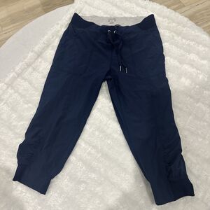 Calvin Klein Performance Pants Womens M Blue Cropped Capri Joggers Stretch